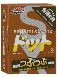 Презервативы Sagami Xtreme FEEL UP с точечной текстурой и линиями прилегания - 3 шт. - Sagami - купить с доставкой в Ноябрьске