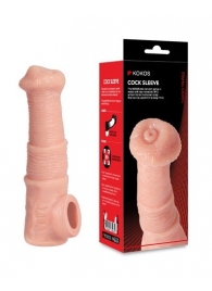 Телесная фантазийная насадка на член Cock Sleeve Size M - KOKOS - в Ноябрьске купить с доставкой