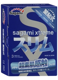 Розовые презервативы Sagami Xtreme FEEL FIT 3D - 3 шт. - Sagami - купить с доставкой в Ноябрьске