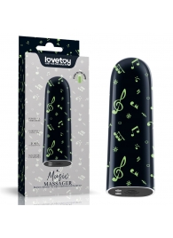 Мини-вибратор Rechargeable Glow-in-the-dark Music Massager - 8,5 см. - Lovetoy