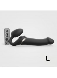 Черный безремневой страпон Multi Orgasm Size L с клиторальной стимуляцией - Strap-on-me - купить с доставкой в Ноябрьске
