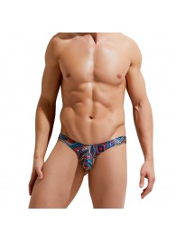 Мужские трусы-тонги с разноцветным геометрическим принтом - Gauvine купить с доставкой