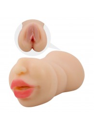 Телесный двусторонний мастурбатор Zoey - ротик и вагина - Baile - в Ноябрьске купить с доставкой