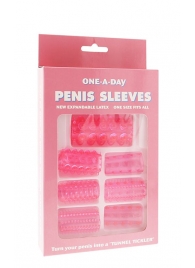 Набор из 7 розовых насадок на пенис ONE-A-DAY PENIS SLEEVES PINK - Seven Creations - в Ноябрьске купить с доставкой