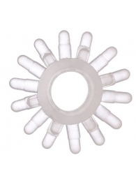 Прозрачное гелевое эрекционное кольцо с шипиками - Toyfa Basic - в Ноябрьске купить с доставкой