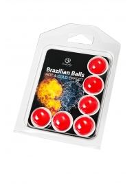 Набор из 6 шариков с массажным маслом Brazilian Balls с охлаждающим и разогревающим эффектом - Secret Play - купить с доставкой в Ноябрьске