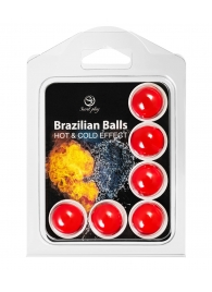 Набор из 6 шариков с массажным маслом Brazilian Balls с охлаждающим и разогревающим эффектом - Secret Play - купить с доставкой в Ноябрьске