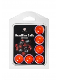 Набор из 6 шариков с массажным маслом Brazilian Balls с ароматом ягод - Secret Play - купить с доставкой в Ноябрьске