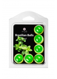 Набор из 6 шариков с массажным маслом Brazilian Balls с ароматом мяты - Secret Play - купить с доставкой в Ноябрьске