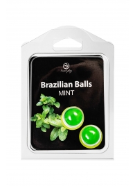 Набор из 2 шариков с массажным маслом Brazilian Balls с ароматом мяты - Secret Play - купить с доставкой в Ноябрьске