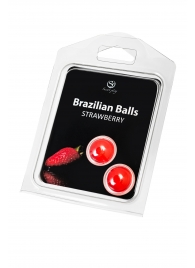 Набор из 2 шариков с массажным маслом Brazilian Balls с ароматом клубники - Secret Play - купить с доставкой в Ноябрьске