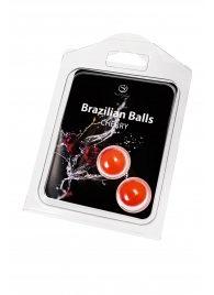 Набор из 2 шариков с массажным маслом Brazilian Balls с ароматом вишни - Secret Play - купить с доставкой в Ноябрьске