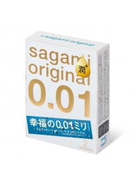 Увлажнённые презервативы Sagami Original 0.01 Extra Lub - 2 шт. - Sagami - купить с доставкой в Ноябрьске