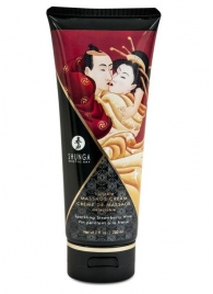 Массажный крем для тела с ароматом клубники и шампанского Sparkling Strawberry Wine - 200 мл. - Shunga - купить с доставкой в Ноябрьске