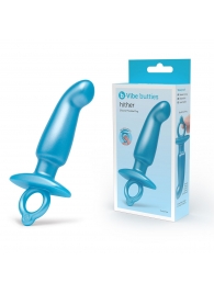 Голубая анальная пробка для массажа простаты Hither Silicone Prostate Plug - 14,3 см. - b-Vibe - в Ноябрьске купить с доставкой