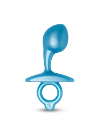 Голубая анальная пробка для массажа простаты Bulb Silicone Prostate Plug - 10,7 см. - b-Vibe - в Ноябрьске купить с доставкой