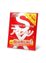 Утолщенный презерватив Sagami Xtreme FEEL LONG с точками - 1 шт. - Sagami - купить с доставкой в Ноябрьске