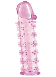 Розовая насадка на пенис с шипами - 12,5 см. - A-toys - в Ноябрьске купить с доставкой