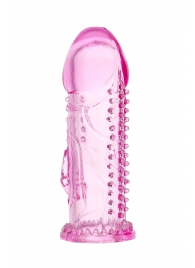 Розовая насадка на пенис с шипиками и коготком - 13,5 см. - A-toys - в Ноябрьске купить с доставкой