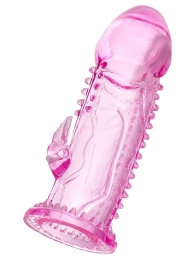Розовая насадка на пенис с шипиками и коготком - 13,5 см. - A-toys - в Ноябрьске купить с доставкой