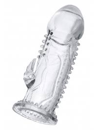 Прозрачная насадка на пенис с шипиками и коготком - 13,5 см. - A-toys - в Ноябрьске купить с доставкой
