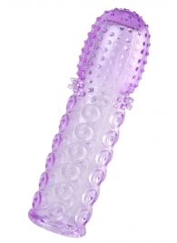 Фиолетовая рельефная насадка на пенис - 13,5 см. - A-toys - в Ноябрьске купить с доставкой