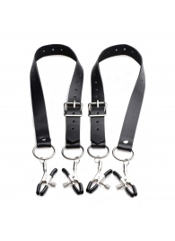 Ремни с зажимами для половых губ Spread Labia Spreader Straps with Clamps - XR Brands - купить с доставкой в Ноябрьске