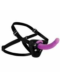 Лиловый поясной страпон Navigator Silicone G-Spot Dildo with Harness - 17,8 см. - XR Brands - купить с доставкой в Ноябрьске