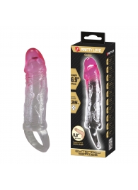 Прозрачная насадка-удлинитель с подхватом мошонки Odes - 17,5 см. - Baile - в Ноябрьске купить с доставкой