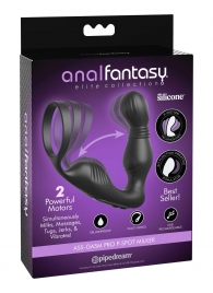 Черный вибростимулятор простаты с эрекционным кольцом Ass-Gasm Pro P-Spot Milker - Pipedream - в Ноябрьске купить с доставкой