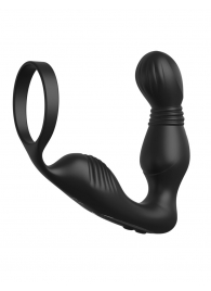 Черный вибростимулятор простаты с эрекционным кольцом Ass-Gasm Pro P-Spot Milker - Pipedream - в Ноябрьске купить с доставкой