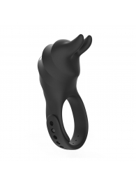 Черное эрекционное кольцо Usagi с ушками и пультом ДУ - BeYourLover - в Ноябрьске купить с доставкой