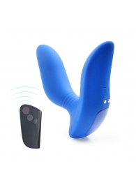 Синий вибромассажер простаты 3,5’’ Remote Control Curve P-spot Massager - 12 см. - Erokay - в Ноябрьске купить с доставкой