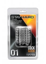 Прозрачная насадка с шипами STAY HARD COCK SLEEVE 01 CLEAR - Blush Novelties - в Ноябрьске купить с доставкой