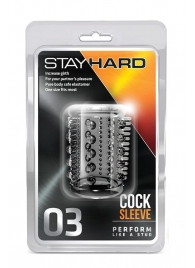 Прозрачная насадка с шипами и шишечками STAY HARD COCK SLEEVE 03 CLEAR - Blush Novelties - в Ноябрьске купить с доставкой