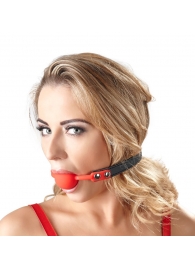 Силиконовый кляп-шар на чёрных ремешках Red Gag silicone - Orion - купить с доставкой в Ноябрьске