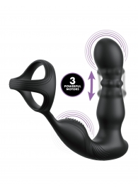 Черный вибростимулятор простаты с кольцом Ass-gasm Slide   Glide - Pipedream - в Ноябрьске купить с доставкой