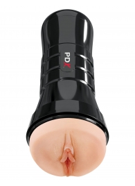 Телесный мастурбатор-вагина в черной колбе Super Juicy Snatch XXL - Pipedream - в Ноябрьске купить с доставкой