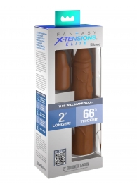 Коричневая насадка на член 2  Silicone X-tension - 20,3 см. - Pipedream - в Ноябрьске купить с доставкой