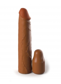 Коричневая насадка на член 2  Silicone X-tension - 20,3 см. - Pipedream - в Ноябрьске купить с доставкой