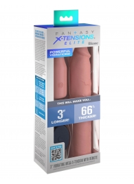 Телесная вибронасадка на член 3  Vibrating Mega X-tension with Remote - 22,9 см. - Pipedream - в Ноябрьске купить с доставкой