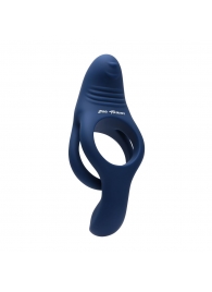 Синее эрекционное виброкольцо с двойным подхватом мошонки Ring Around The Rosy - Zero Tolerance - в Ноябрьске купить с доставкой