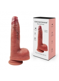 Телесный дилдо с мошонкой и присоской - 20 см. - Erowoman-Eroman