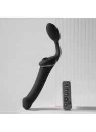 Черный безремневой вибрострапон Strap-On-Me Multi Orgasm Size XL - Strap-on-me - купить с доставкой в Ноябрьске