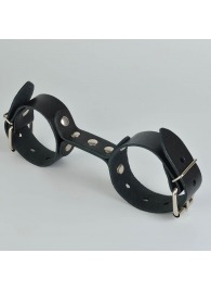 Черные кожаные наручники-фиксатор - Sitabella - купить с доставкой в Ноябрьске