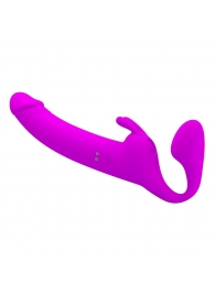 Лиловый безремневой страпон с вибрацией Zanini - Baile - купить с доставкой в Ноябрьске