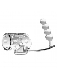 Прозрачная насадка на пенис и мошонку с анальным стимулятором Rilley - Baile - в Ноябрьске купить с доставкой