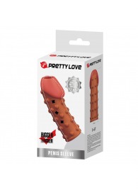 Телесная открытая насадка на пенис с бугорками - 19,8 см. - Baile - в Ноябрьске купить с доставкой