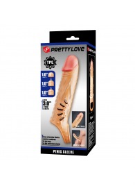 Телесная удлиняющая насадка на пенис с подхватом мошонки - Baile - в Ноябрьске купить с доставкой