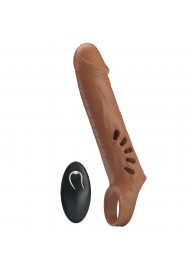 Коричневая вибронасадка с подхватом мошонки и пультом ДУ - Baile - в Ноябрьске купить с доставкой